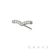 316L SURGICAL STEEL THREADLESS PUSH IN MULTI CZ "V" WAVE SWIRL ARCH TOP PART